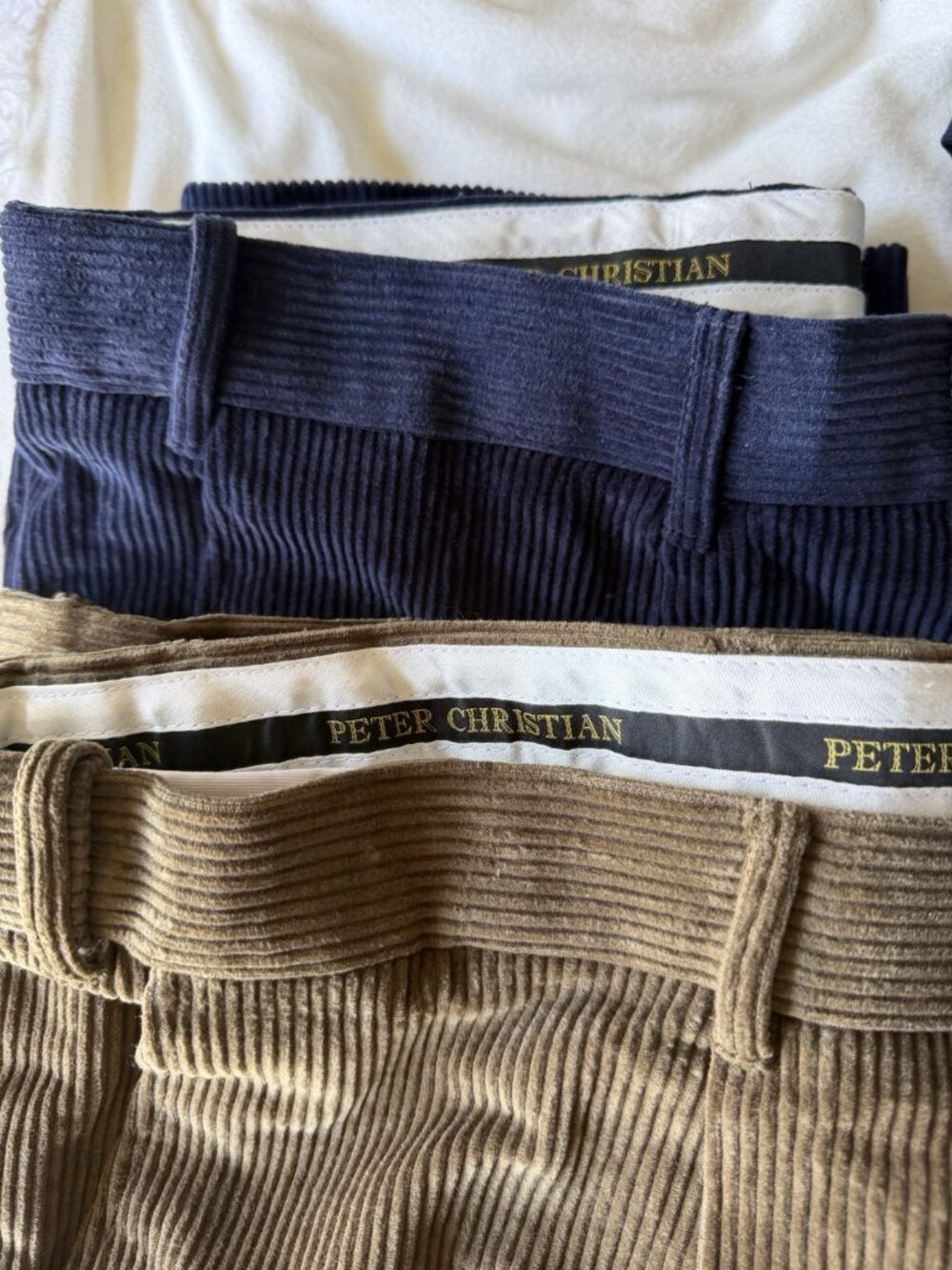 Peter Christian Corduroy Trousers Lot of 2 Men's 44x29 Navy Brown Cotton
